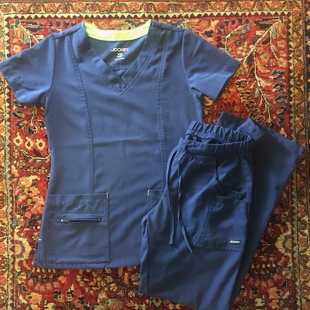 Matching Navy / XXS jockey scrub top / XSP jockey scrub pants (2 pieces)